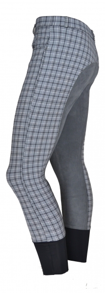 Damen Vollbesatzreithose  "Plaid Basic" in Grau